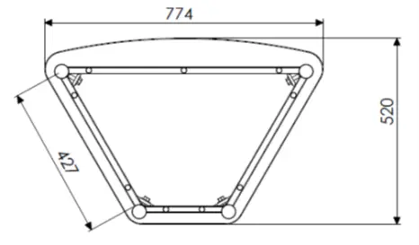 [SOLOTR4P21T0BK1003] TABLE SOLO TRAPEZE 4 PIEDS (Jaune, Blanc Kaolin, Stratifié chants ABS, Crèche (21 cm-40 cm)).webp