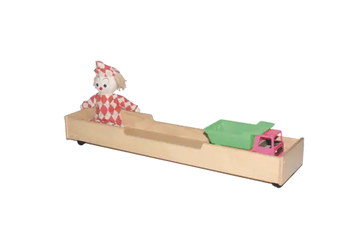 [COFFREB] COFFRE EN BOIS SUR ROULETTES